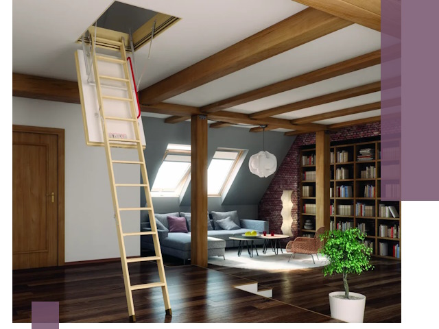 Чердачные лестницы под ключ в Стрежевом: изготовление и монтаж