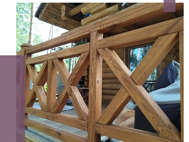 Деревянные перила под ключ в Стрежевом от 7646 руб. 