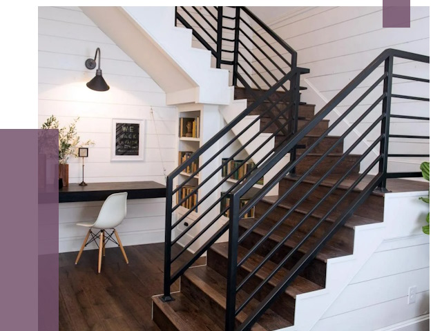 Перила для лестницы в доме в Стрежевом от 7391 руб. — ПРОЛЁТ-Стж