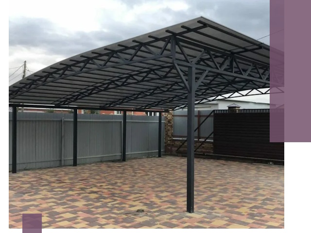 Металлические навесы под ключ в Стрежевом — изготовление и монтаж