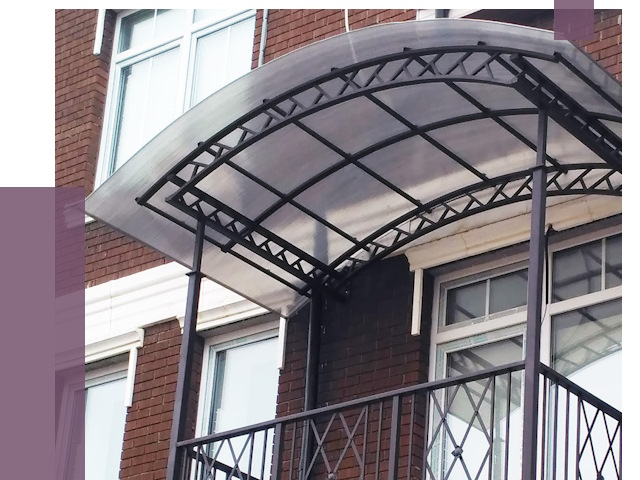 Козырьки над балконом в Стрежевом от 8615 руб. | ПРОЛЁТ-Стж