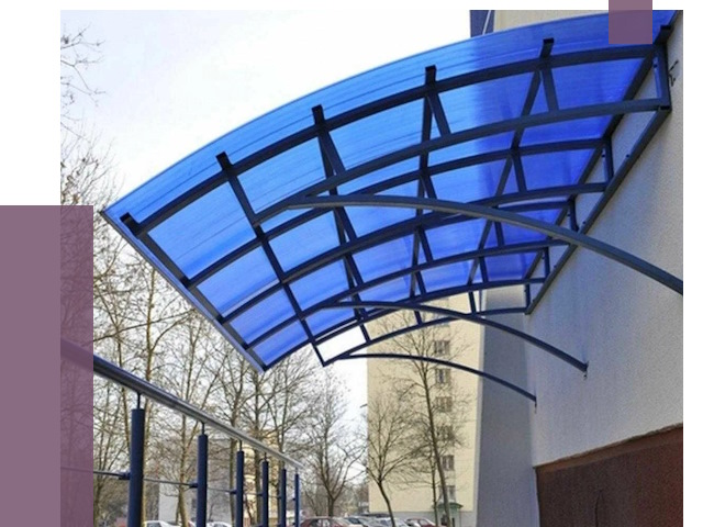 Козырьки из поликарбоната в Стрежевом от 4282 руб. под ключ | ПРОЛЁТ-Стж