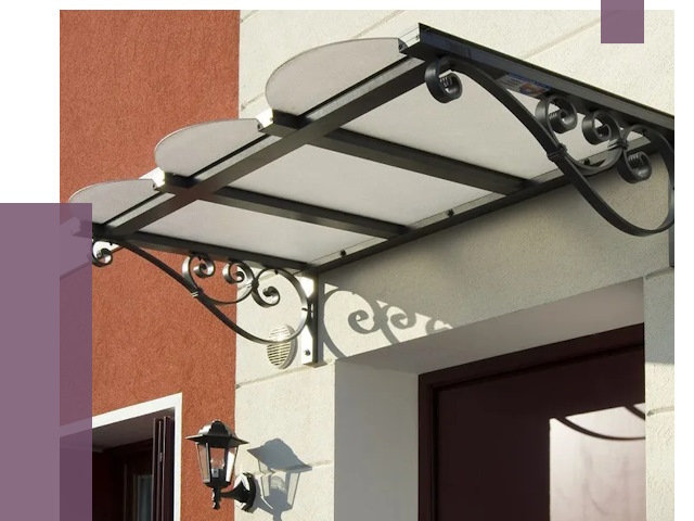 Односкатные козырьки в Стрежевом от 8360 руб.  | ПРОЛЁТ-Стж