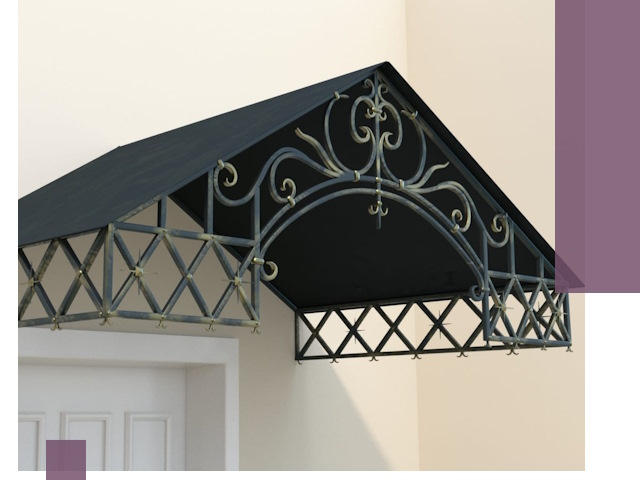 Двускатные металлические козырьки под ключ в Стрежевом